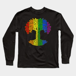 Tree  LGBTQ Cool Gay Pride Flag Ally Long Sleeve T-Shirt